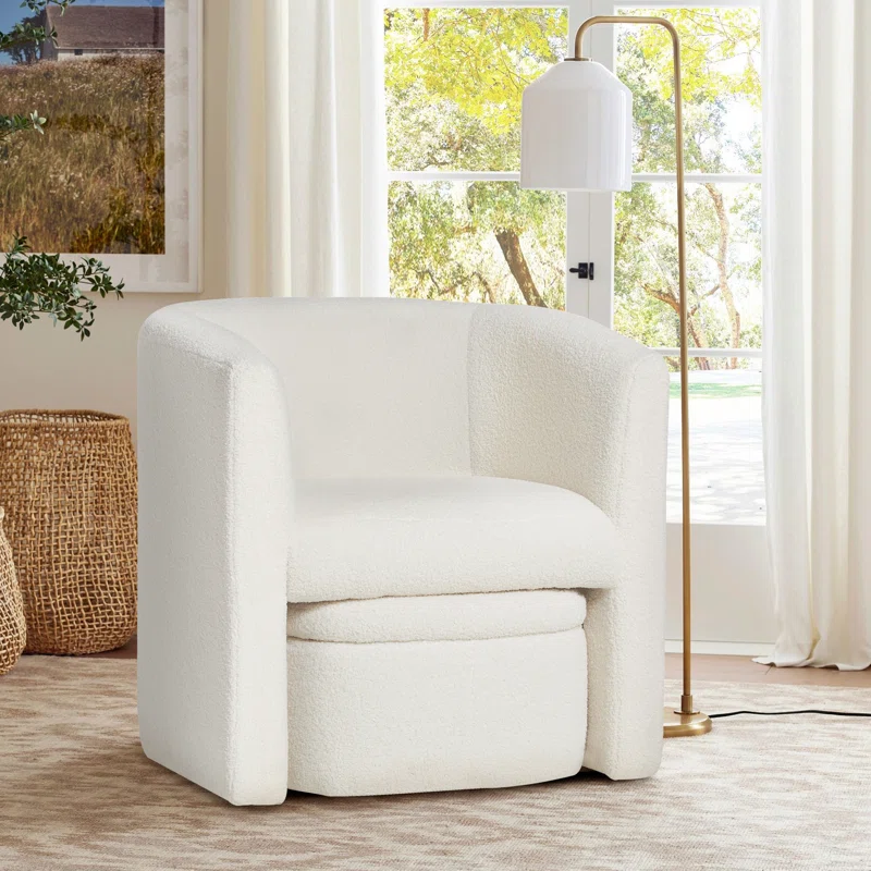Braedin Upholstered Accent Chair & Storable Ottoman, No Assembly Required - Image 4